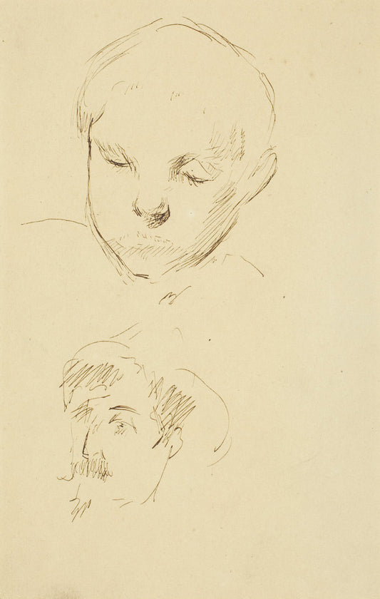 Profile of a Boy and Self-Portrait [recto] by Paul Gauguin (French, 1848 - 1903), 16X12"(A3)Poster Print