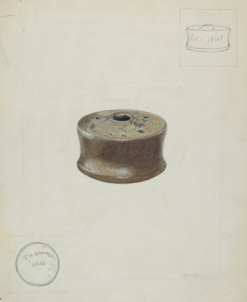 Ceramic Ink Well by John Jordan (American, active c. 1935), 16X12"(A3)Poster Print