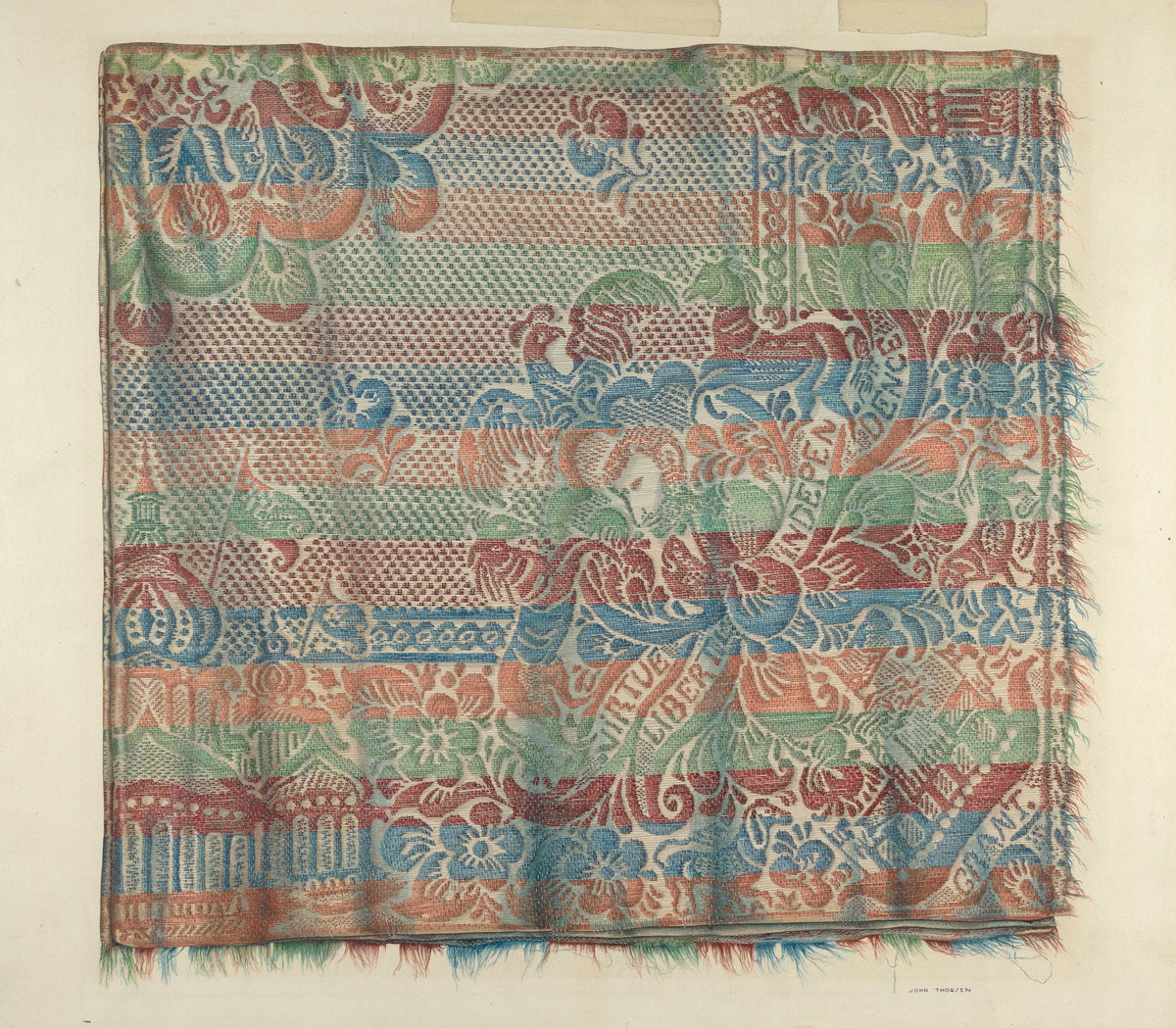 U.S. Grant Coverlet by John Thorsen (American, active c. 1935), 16X12"(A3)Poster Print
