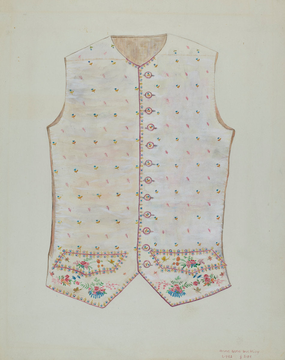 Waistcoat by Ann Gene Buckley (American, active c. 1935), 16X12"(A3)Poster Print