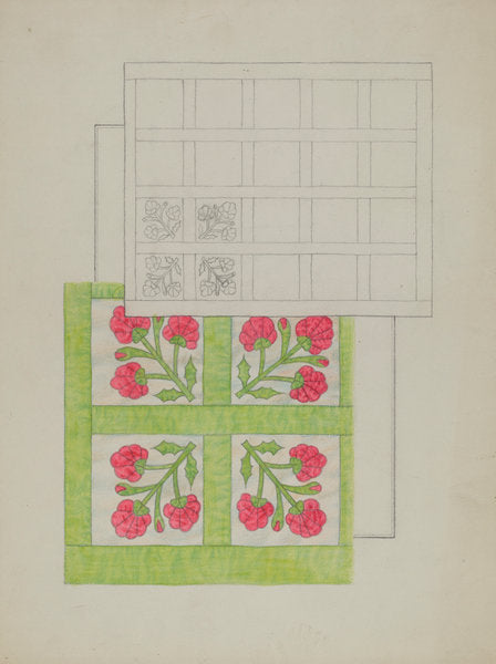 Bedspread by Floyd R. Sharp (American, active c. 1935), 16X12"(A3)Poster Print