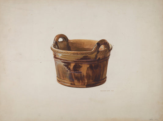 Pottery Basket by J. Howard Iams (American, active c. 1935), 16X12"(A3)Poster Print