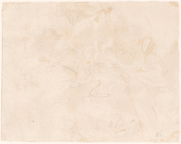 Sketch for the Flight into Egypt [verso] by Giovanni Domenico Tiepolo (Venetian, 1727 - 1804), 16X12"(A3)Poster Print