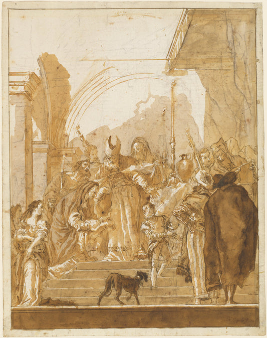 The Presentation in the Temple by Giovanni Domenico Tiepolo (Venetian, 1727 - 1804), 16X12"(A3)Poster Print