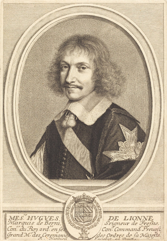Hugues de Lionne by Robert Nanteuil (French, 1623 - 1678), 16X12"(A3)Poster Print