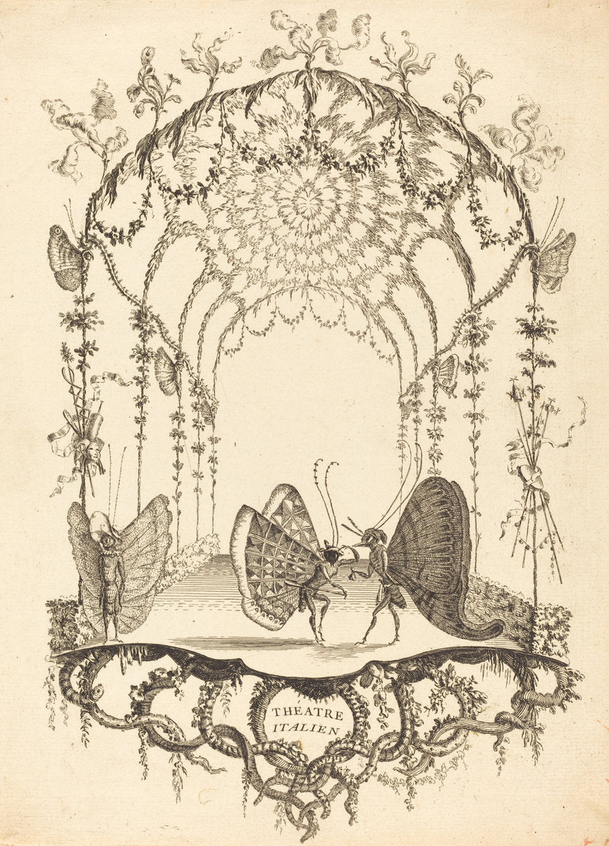 Théâtre Italien by Charles Germain de Saint-Aubin (French, 1721 - 1786), 16X12"(A3)Poster Print