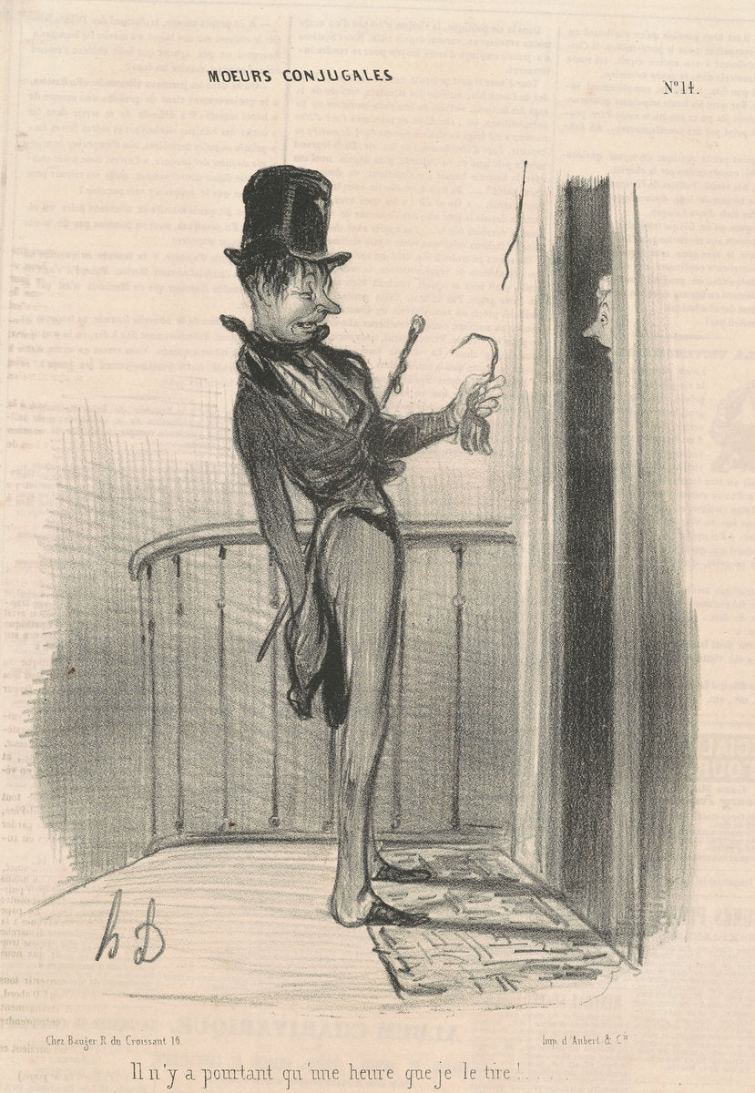 Il n'ya pas pourtant qu'une heure que je tire! by Honoré Victorin Daumier (French, 1808 - 1879), 16X12"(A3)Poster Print