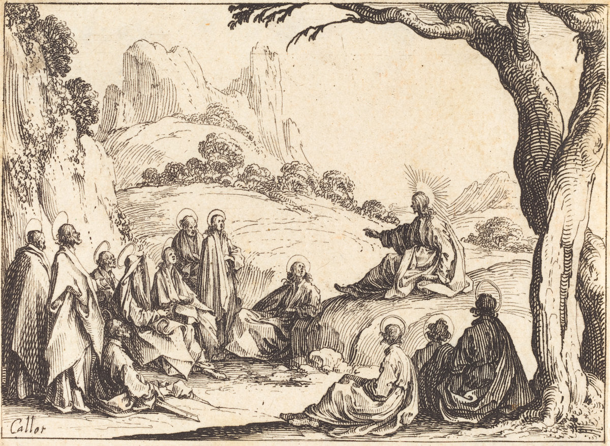 Sermon on the Mount by Jacques Callot (French, 1592 - 1635), 16X12"(A3)Poster Print