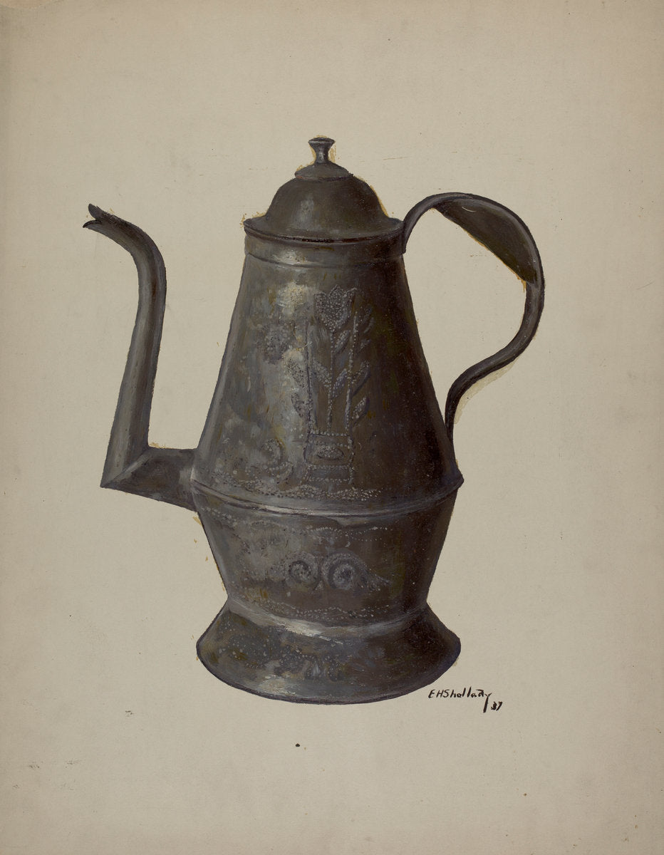 Pa. German Teapot by Eugene Shellady (American, active c. 1935), 16X12"(A3)Poster Print