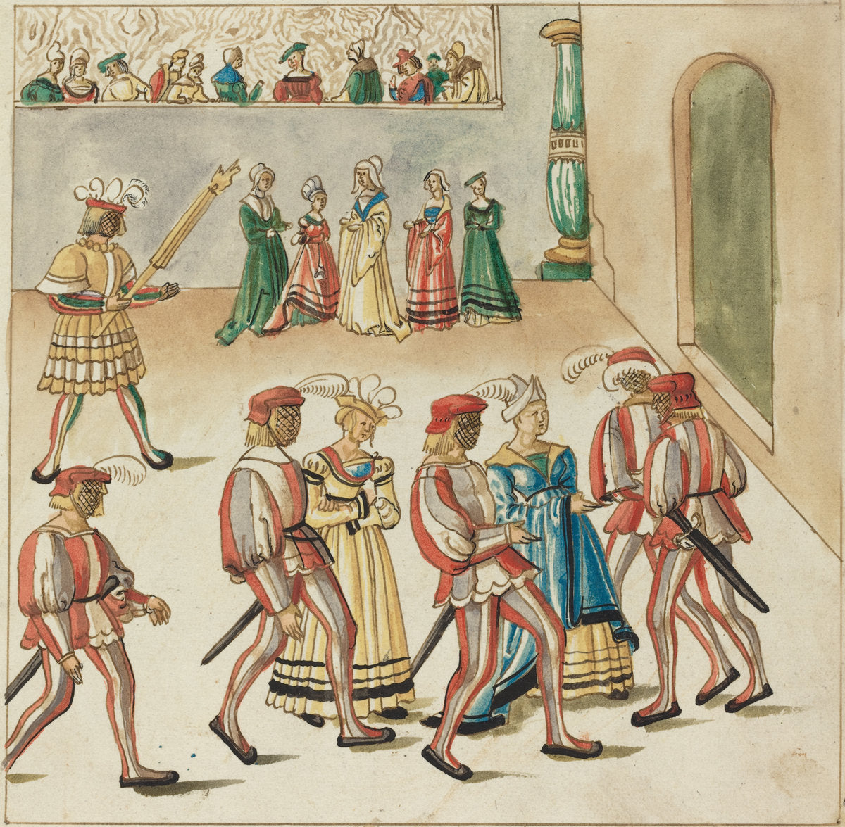 c. 1515 by German 16th Century (Masquerade), 16X12"(A3)Poster Print