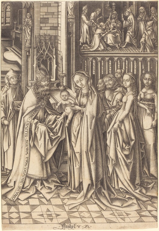 The Presentation in the Temple by Israhel van Meckenem after Hans Holbein the Elder (German, c. 1445 - 1503), 16X12"(A3)Poster Print