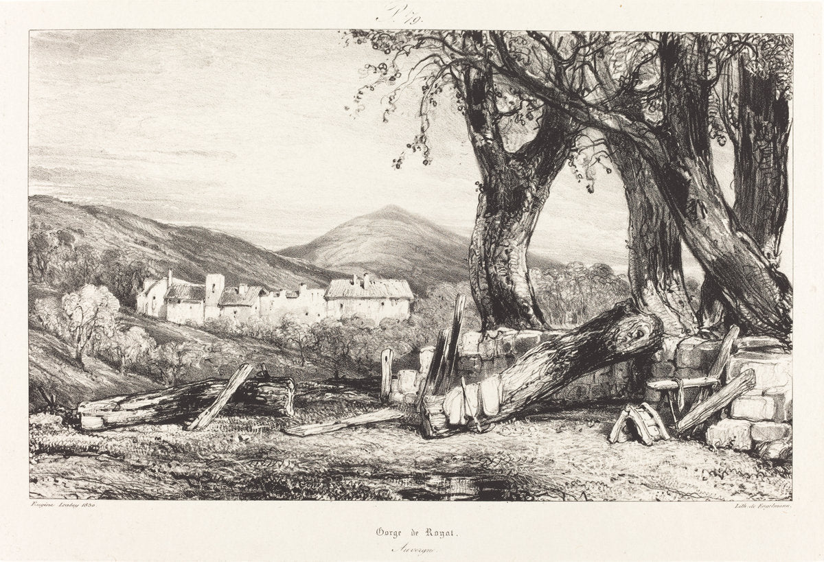 Gorge de Royat, Auvergne by Eugène Isabey (French, 1803 - 1886), 16X12"(A3)Poster Print