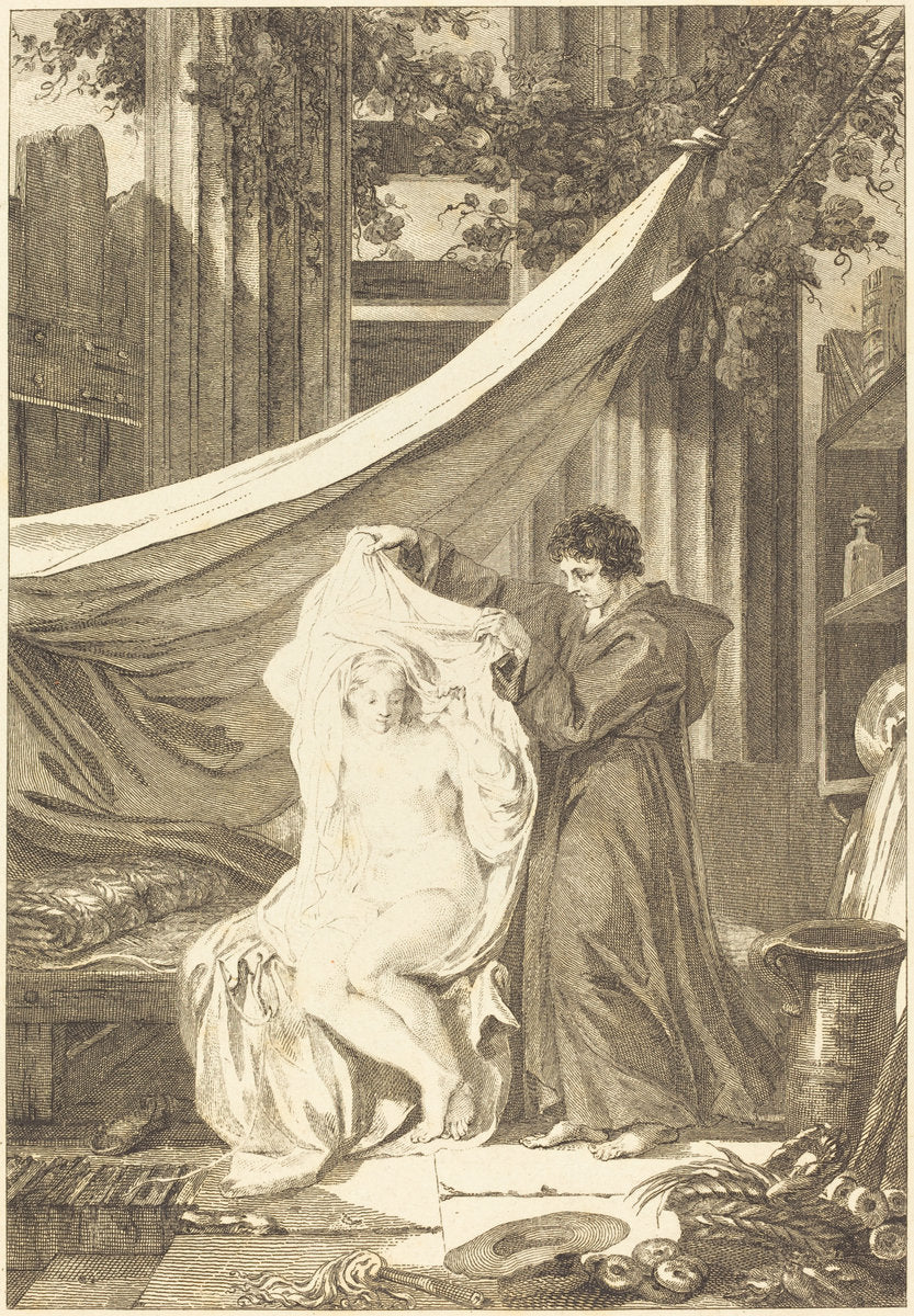 etching by after Jean-Honoré Fragonard (L'hermite (Le diable en enfer)), 16X12"(A3)Poster Print