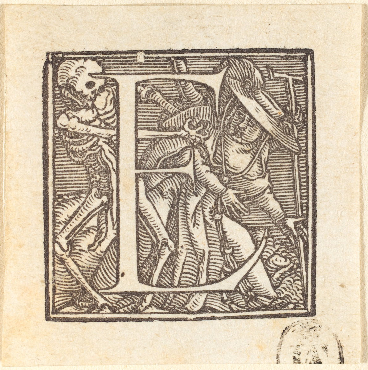 Letter E by Hans Holbein the Younger (German, 1497/1498 - 1543), 16X12"(A3)Poster Print