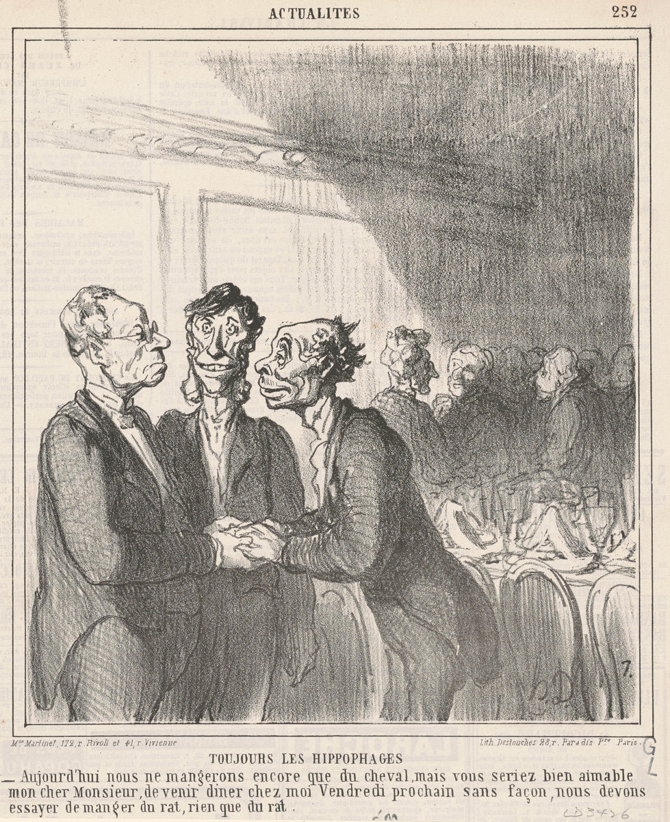 Toujours les Hippophages by Honoré Daumier (French, 1808 - 1879), 16X12"(A3)Poster Print