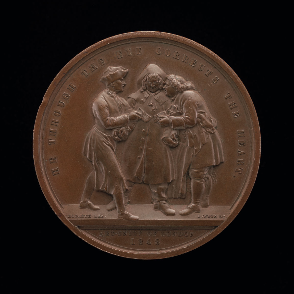 Canvassing for Votes (central scene from a painting by William Hogarth) [reverse] by Leonard Charles Wyon (British, 1826 - 1891), 16X12"(A3)Poster Print