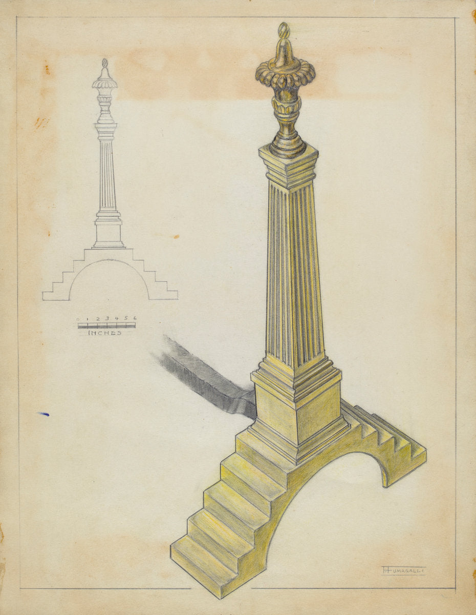 Andiron by Frank Fumagalli (American, active c. 1935), 16X12"(A3)Poster Print