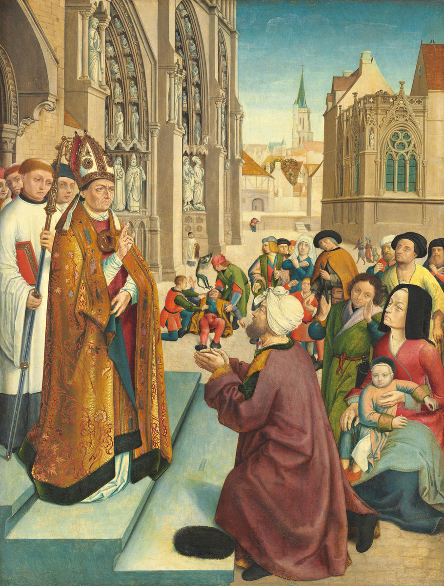 Episodes from the Life of a Bishop Saint by Master of Saint Giles and Assistant (Franco-Flemish, active c. 1500), 16X12"(A3)Poster Print