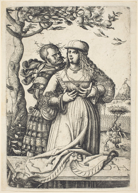 Soldier Embracing a Woman by Daniel Hopfer (German, c. 1470 - 1536), 16X12"(A3)Poster Print
