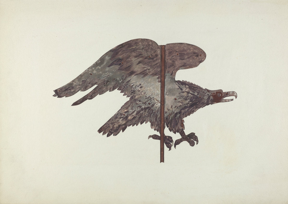 Flying Eagle Weather Vane by Robert Barton (American, active c. 1935), 16X12"(A3)Poster Print