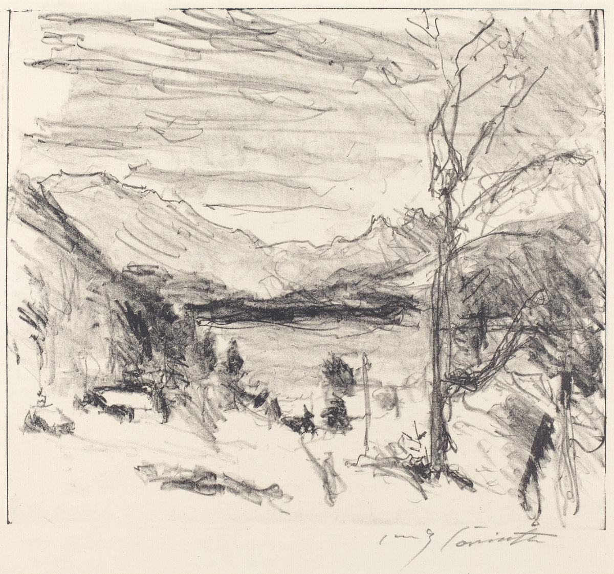 Walchensee in Fog (Walchensee im Nebel) by Lovis Corinth (German, 1858 - 1925), 16X12"(A3)Poster Print