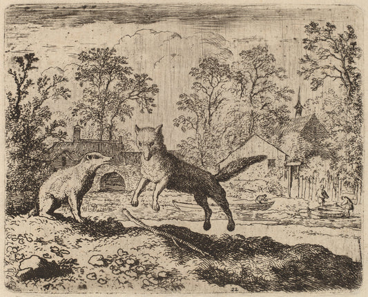 The Badger Imposes a Penance on Reynard by Allart van Everdingen (Dutch, 1621 - 1675), 16X12"(A3)Poster Print