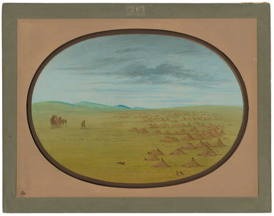 Prairie Dog Village by George Catlin (American, 1796 - 1872), 16X12"(A3)Poster Print