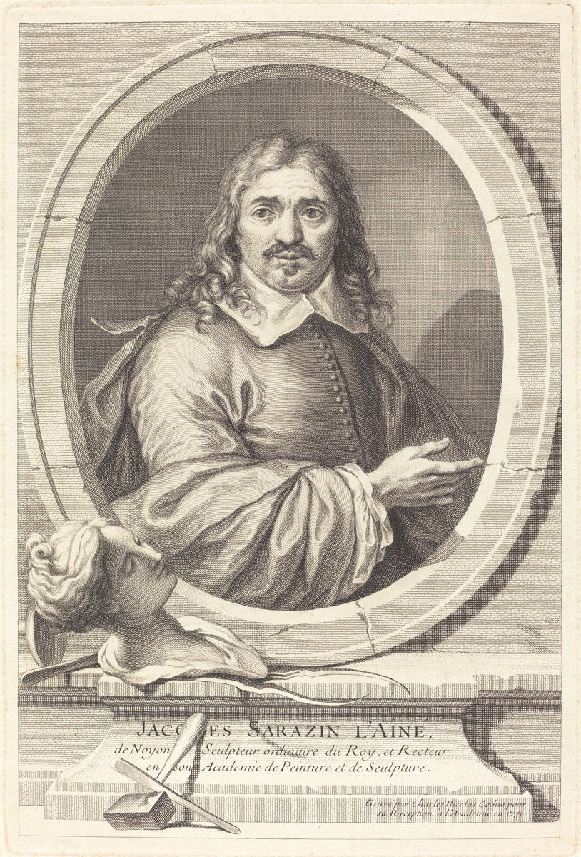 Jacques Sarazin the Elder by Charles-Nicolas Cochin I (French, 1688 - 1754), 16X12"(A3)Poster Print