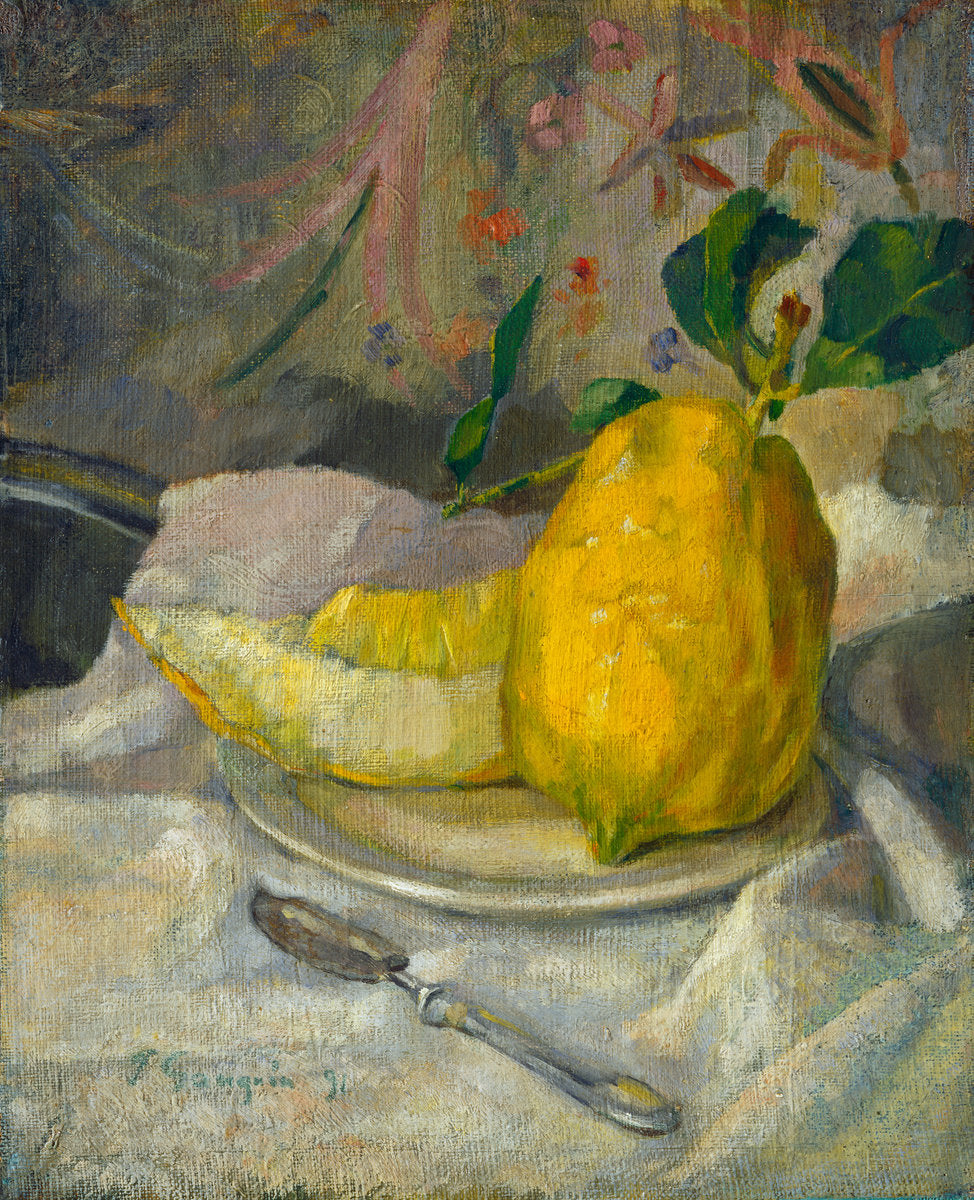 c. 1900 by French 19th Century (Melon and Lemon), 16X12"(A3)Poster Print