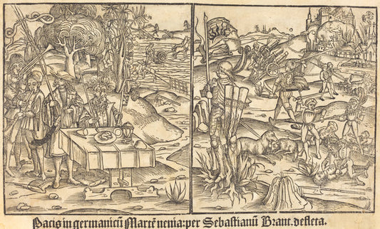1499 by German 15th Century (Allegory of War and Peace), 16X12"(A3)Poster Print