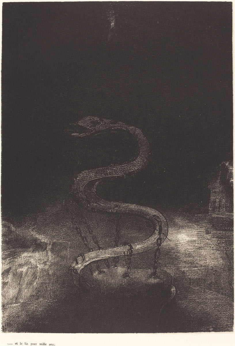 Et le lia pour mille ans (And bound him a thousand years) by Odilon Redon (French, 1867 - 1939), 16X12"(A3)Poster Print
