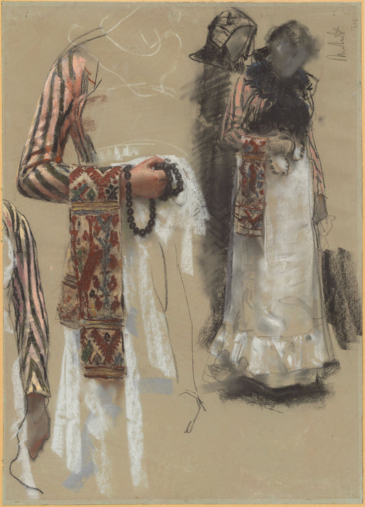 Southern Italian Woman Dressed for Church by Francesco Paolo Michetti (Italian, 1851 - 1929), 16X12"(A3)Poster Print
