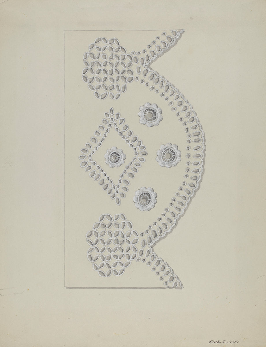 Eyelet Embroidery by Edith Towner (American, active c. 1935), 16X12"(A3)Poster Print