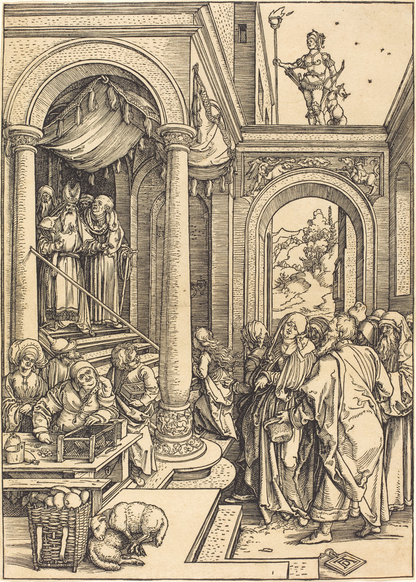 The Presentation of the Virgin in the Temple by Albrecht Dürer (German, 1471 - 1528), 16X12"(A3)Poster Print