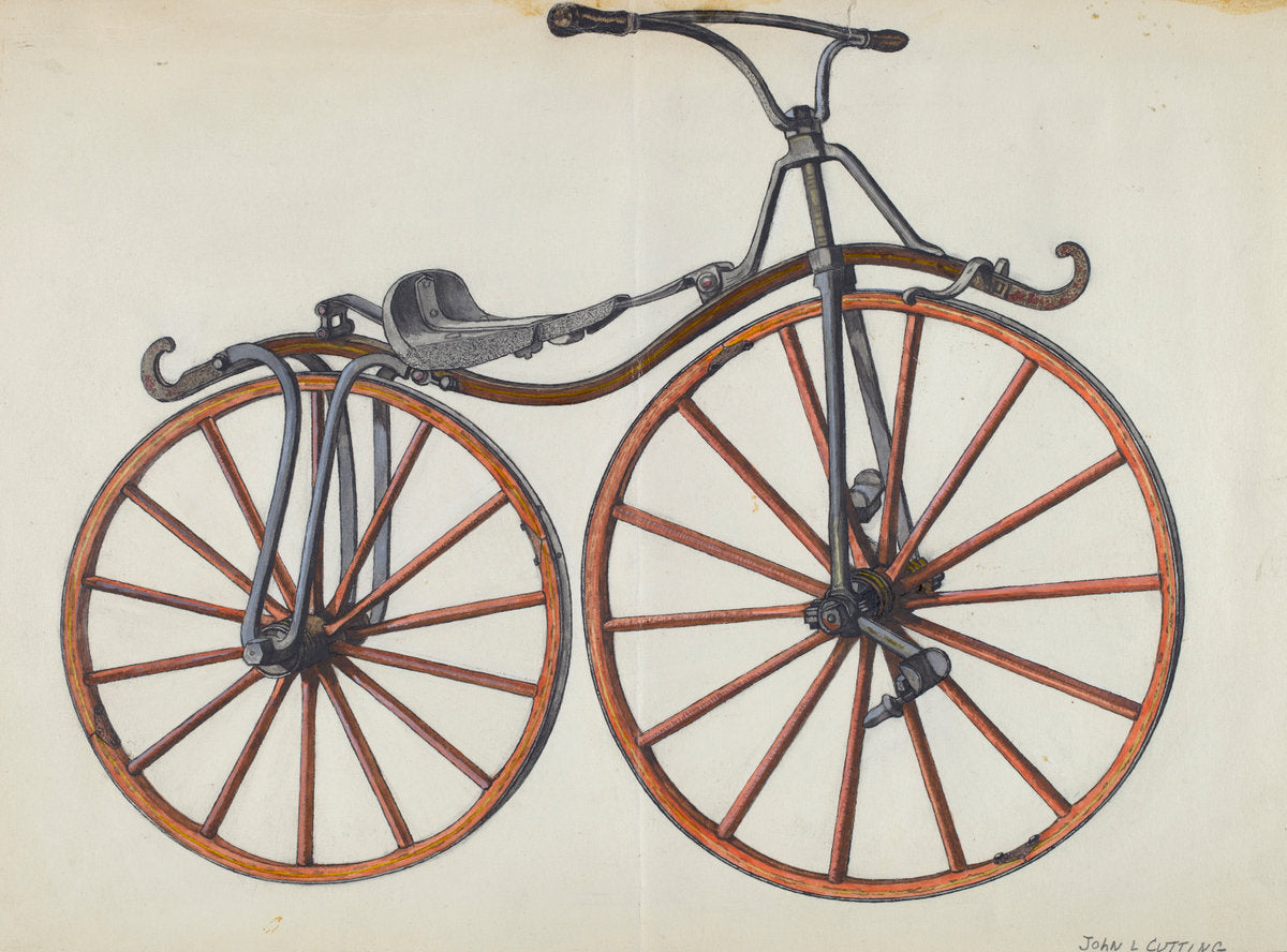 Bicycle by John Cutting (American, active c. 1935), 16X12"(A3)Poster Print