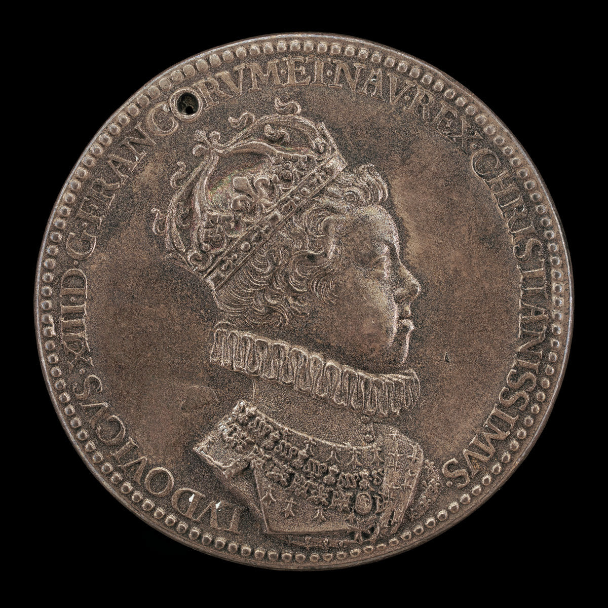 Louis XIII, 1601-1643, King of France 1610 [obverse] by Nicolas Briot (French, c. 1579  - 1646), 16X12"(A3)Poster Print