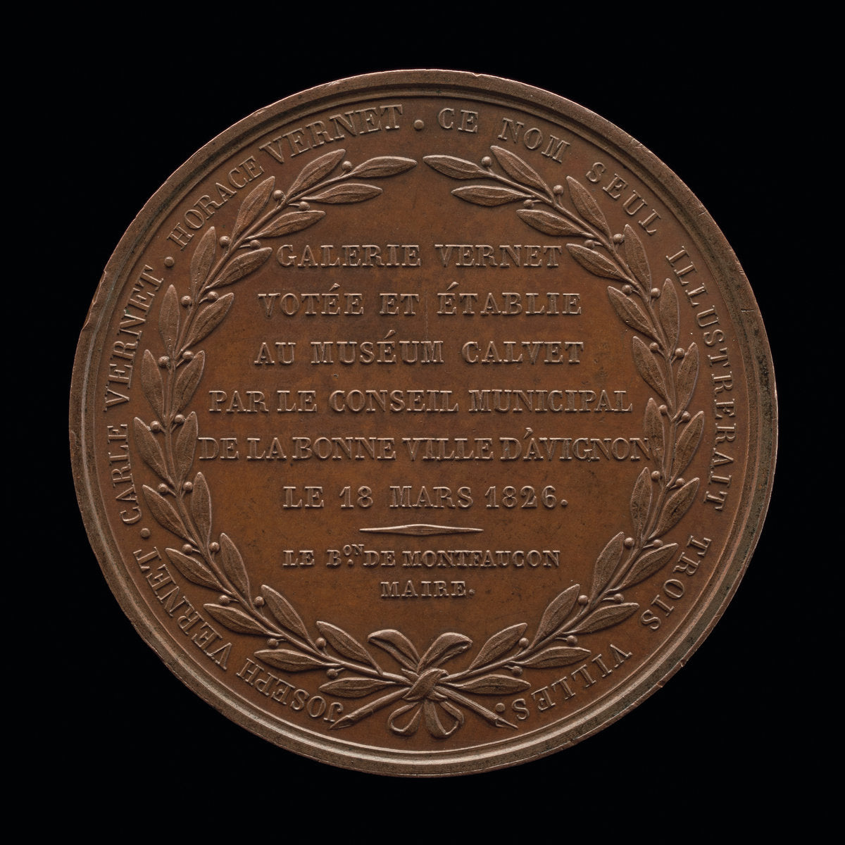 Inscription [reverse] by Louis Michel Petit (French, 1791 - 1844), 16X12"(A3)Poster Print