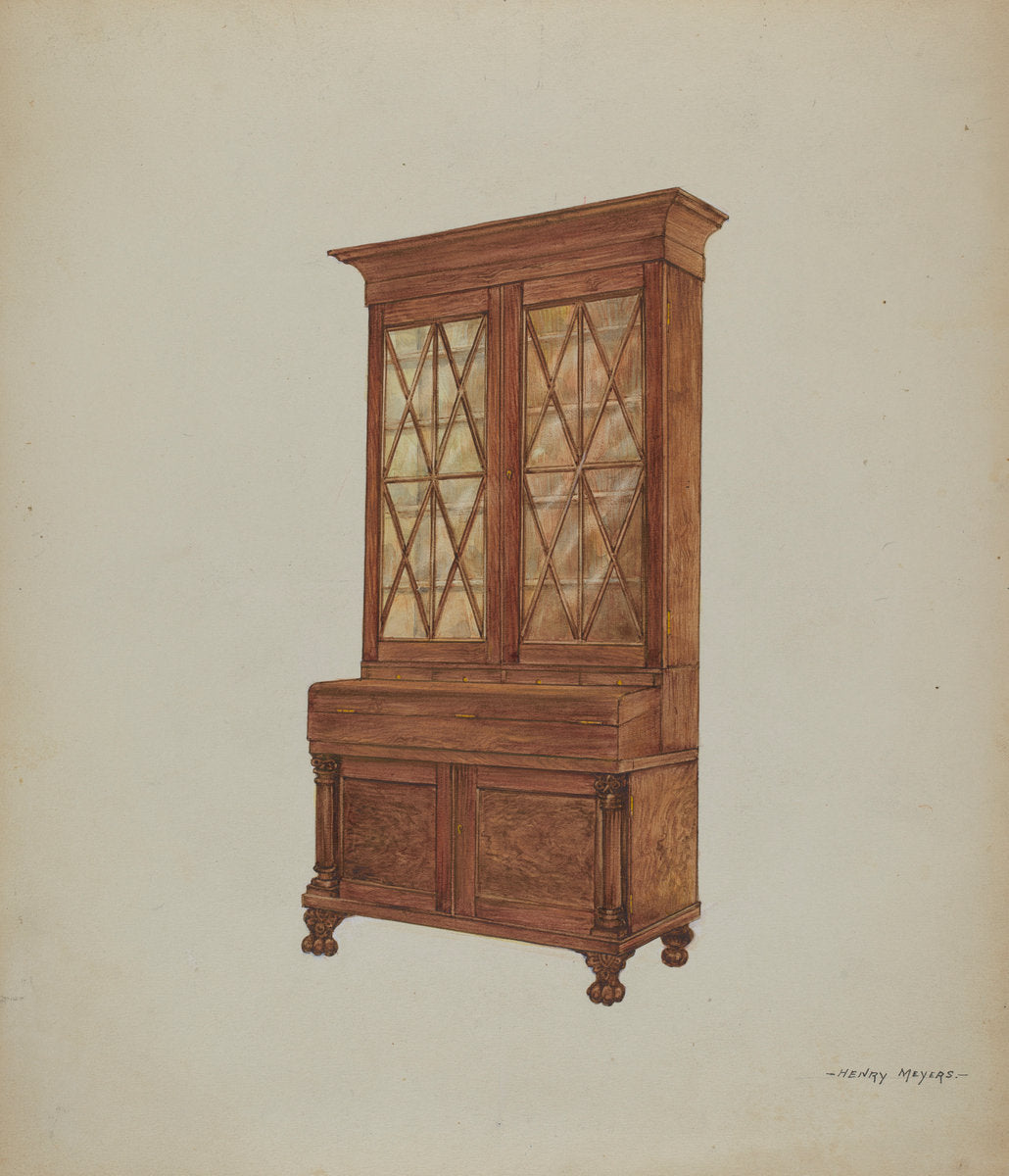 Bookcase and Writing Desk by Henry Meyers (American, active c. 1935), 16X12"(A3)Poster Print