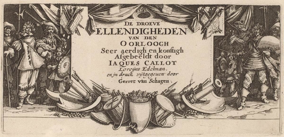 Title Page by Gerrit van Schagen after Jacques Callot (Dutch, c. 1642 - 1690 or after), 16X12"(A3)Poster Print