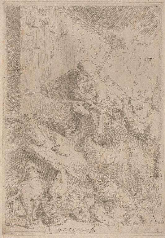 Noah and the Animals Entering the Ark by Giovanni Benedetto Castiglione (Italian, 1609 or before - 1664), 16X12"(A3)Poster Print