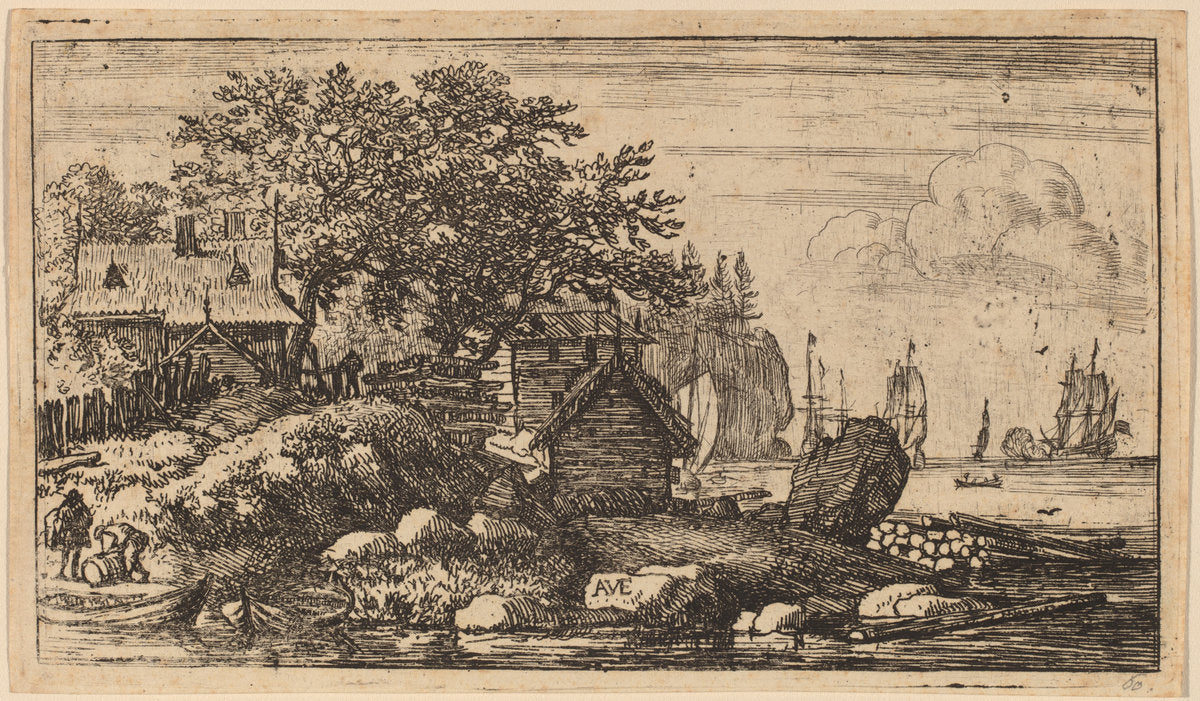 Two Empty Skiffs by Allart van Everdingen (Dutch, 1621 - 1675), 16X12"(A3)Poster Print