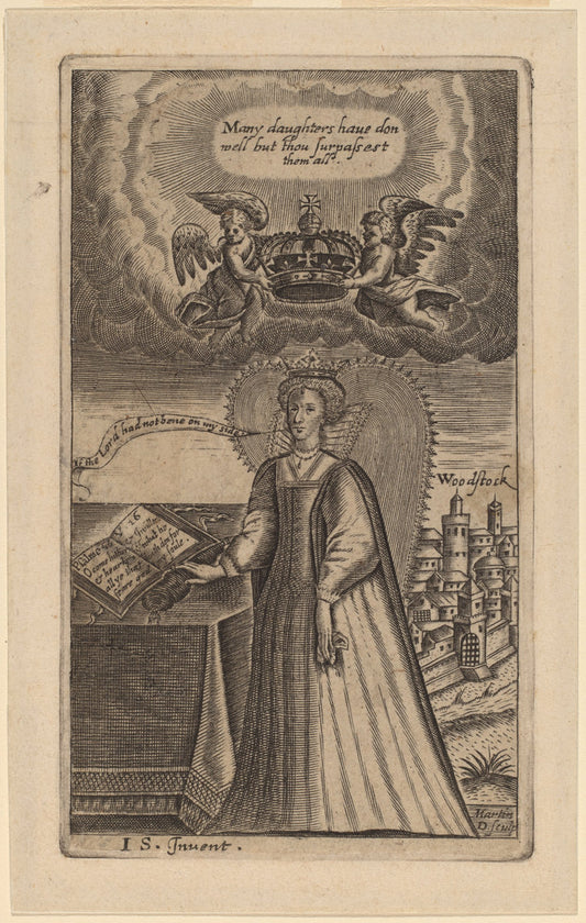 Queen Elizabeth by Martin Droeshout (Flemish, born c. 1570), 16X12"(A3)Poster Print