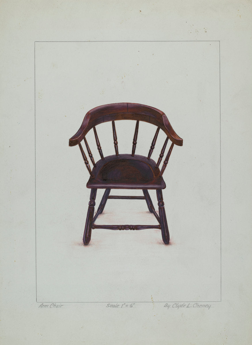 Armchair by Clyde L. Cheney (American, active c. 1935), 16X12"(A3)Poster Print