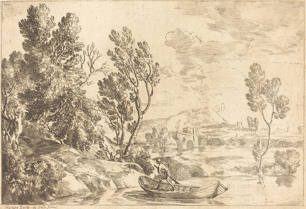 Roman Landscape by Gaspard Dughet (French, 1615 - 1675), 16X12"(A3)Poster Print