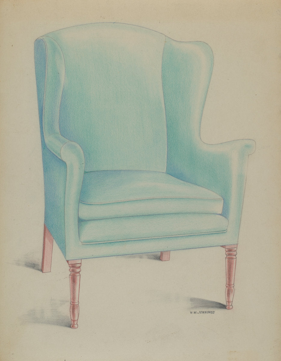 Duncan Phyfe Chair by Walter W. Jennings (American, active c. 1935), 16X12"(A3)Poster Print