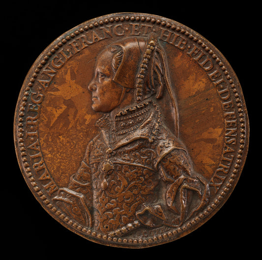 Mary Tudor, 1516-1558, Queen of England 1552 [obverse] by Jacopo Nizzola da Trezzo (Milanese, 1515/1519  - 1589), 16X12"(A3)Poster Print