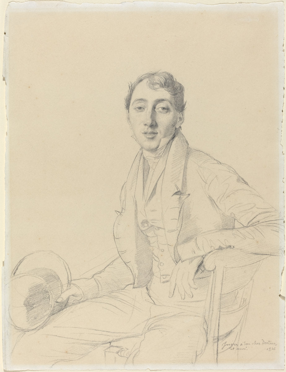 Dr. Louis Martinet by Jean-Auguste-Dominique Ingres (French, 1780 - 1867), 16X12"(A3)Poster Print