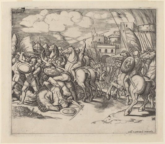 The Victory of Scipio over Syphax by Master of the Die (Italian, active c. 1532), 16X12"(A3)Poster Print