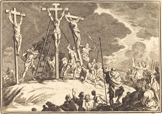 engraving by after Sébastien Le Clerc I (Piercing of Christ's Side), 16X12"(A3)Poster Print