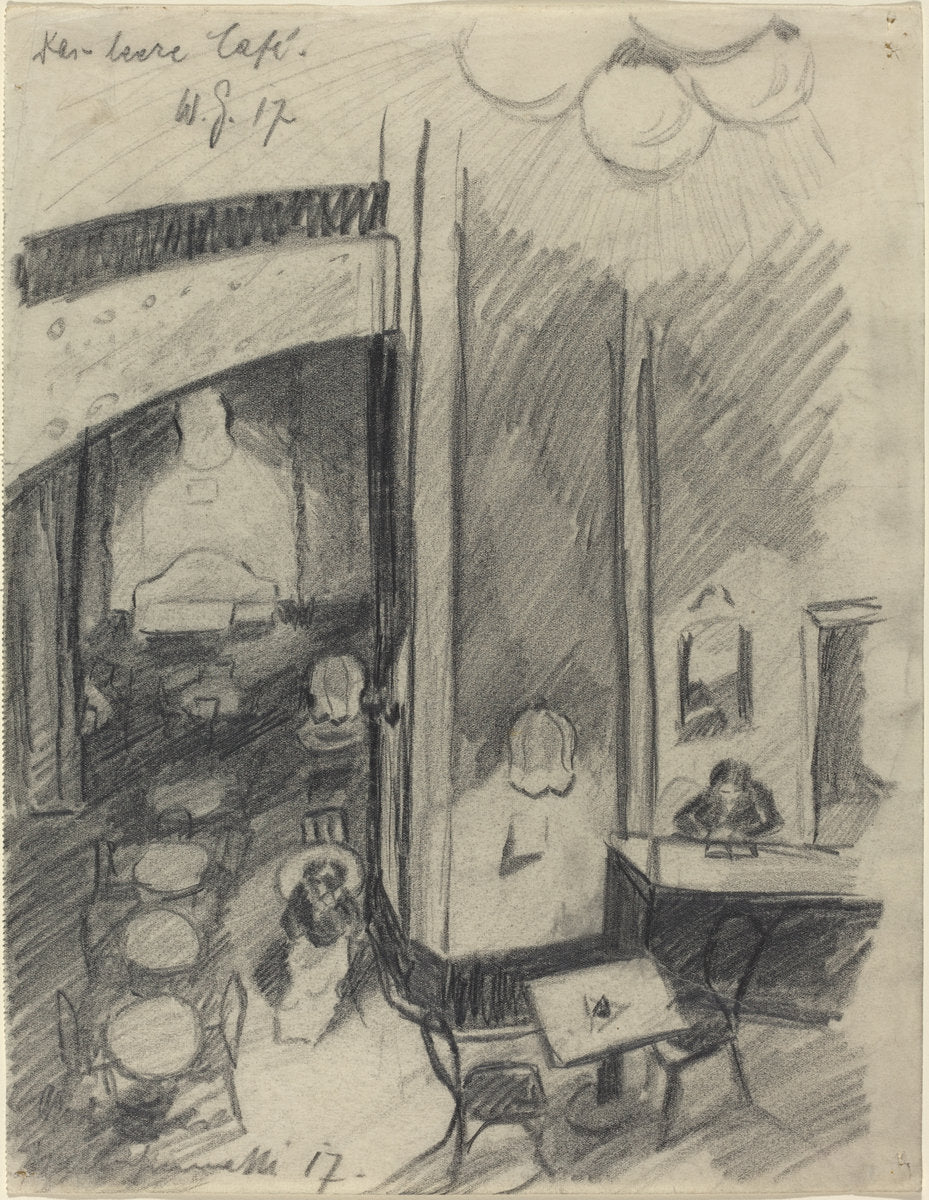 Das leere Café (The Empty Café) by Walter Gramatté (German, 1897 - 1929), 16X12"(A3)Poster Print